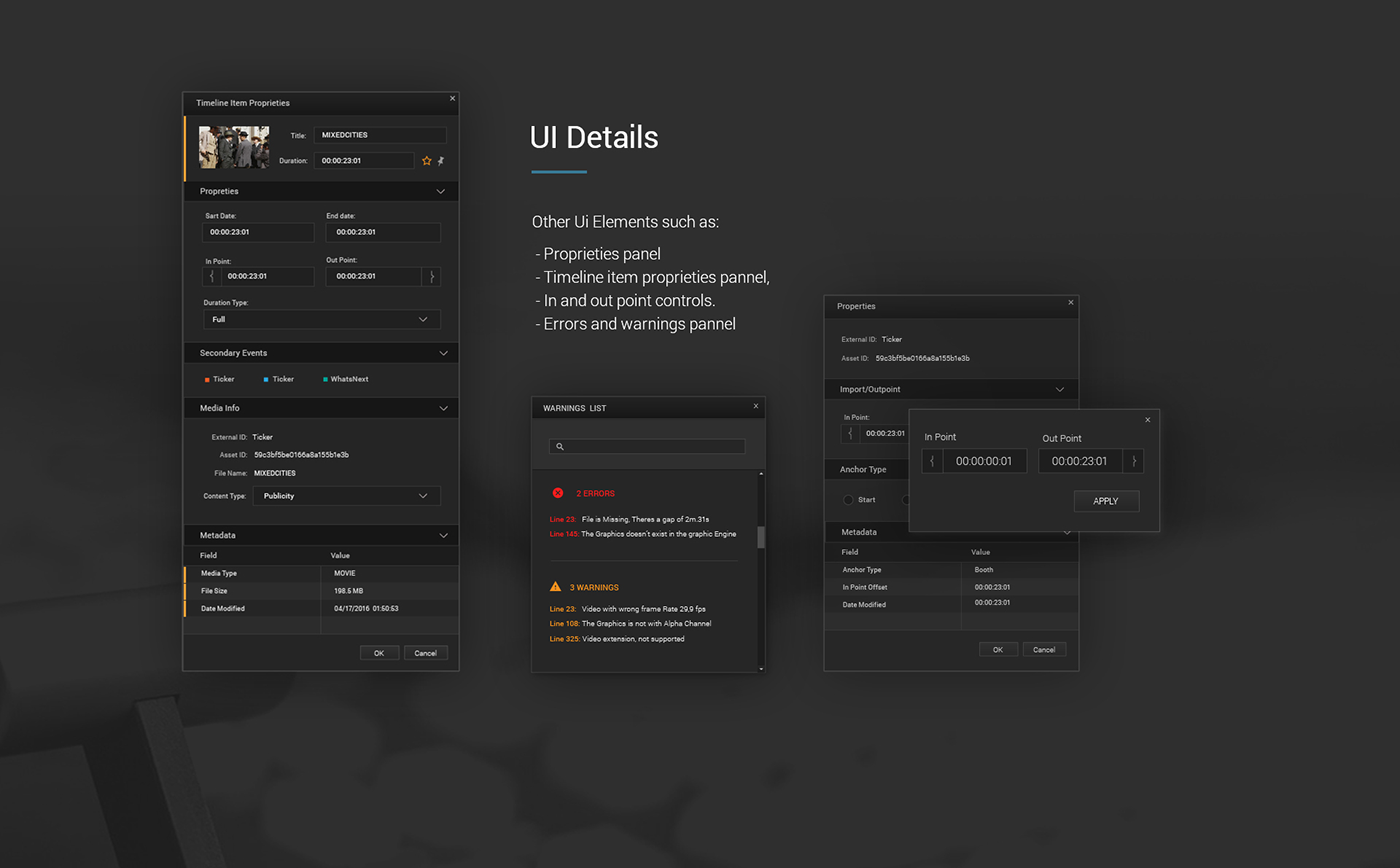 Master Control Room products UI