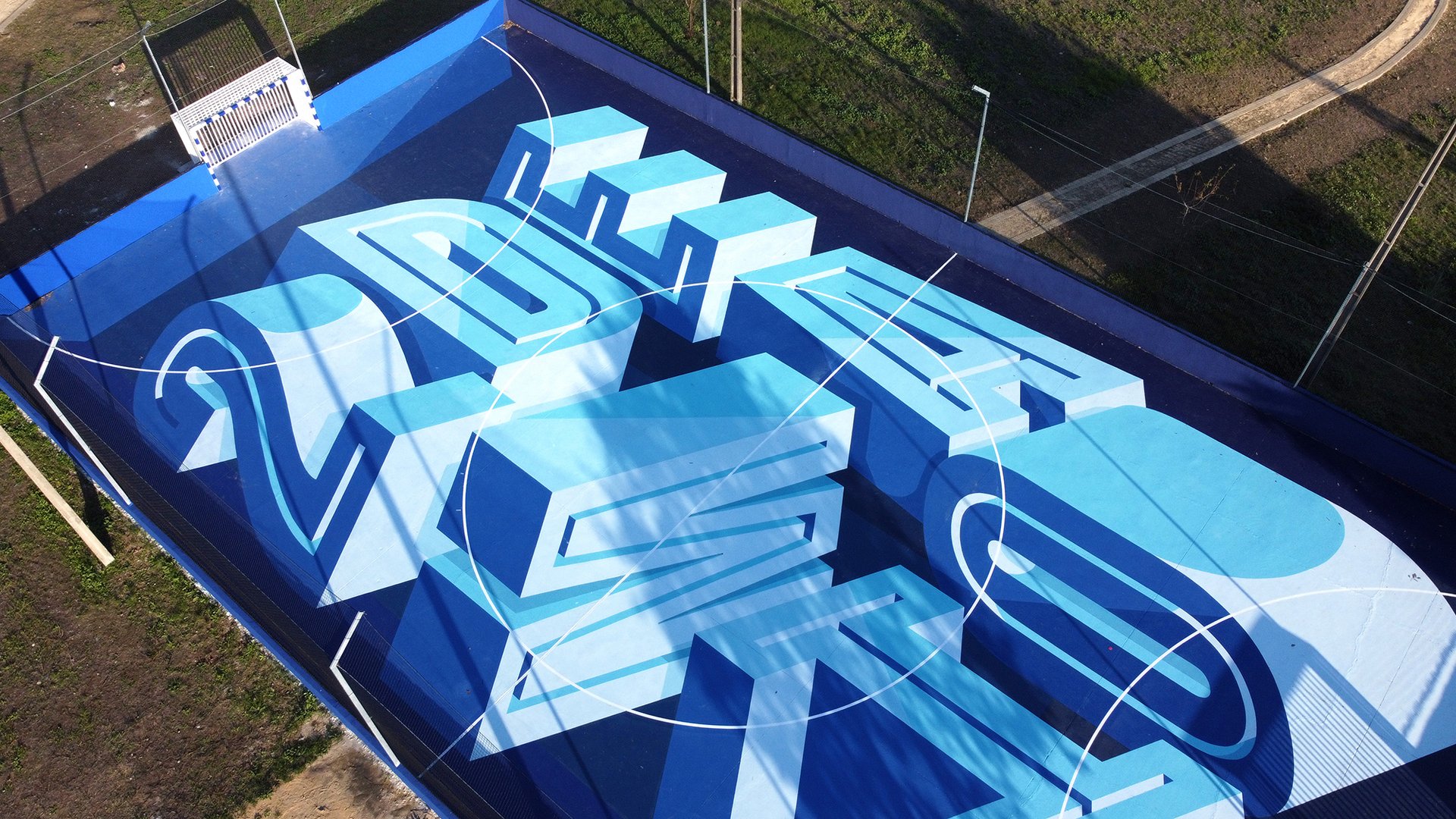 2 de Maio - Soccer court Hand Lettering