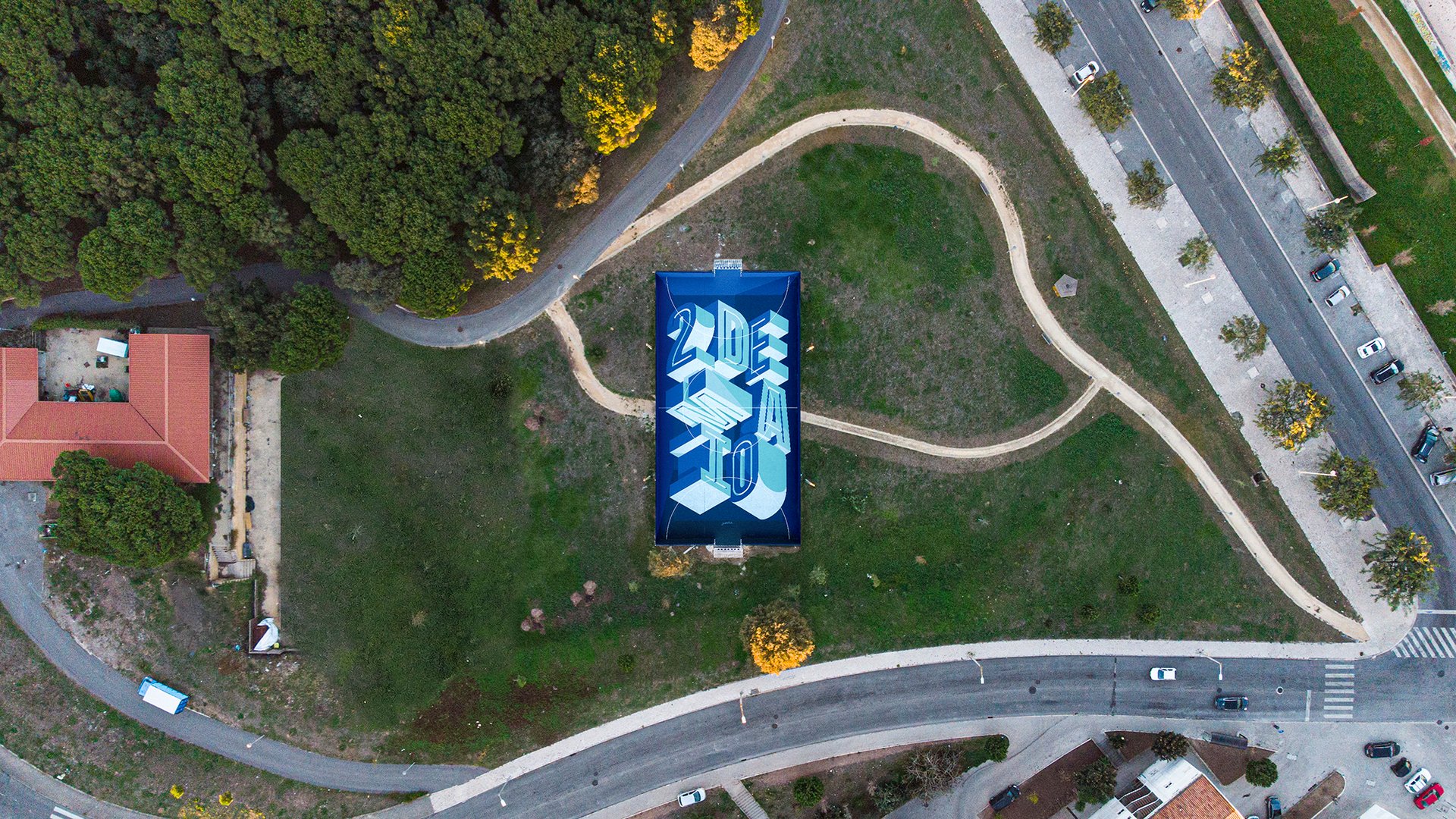 2 de Maio - Soccer court Hand Lettering