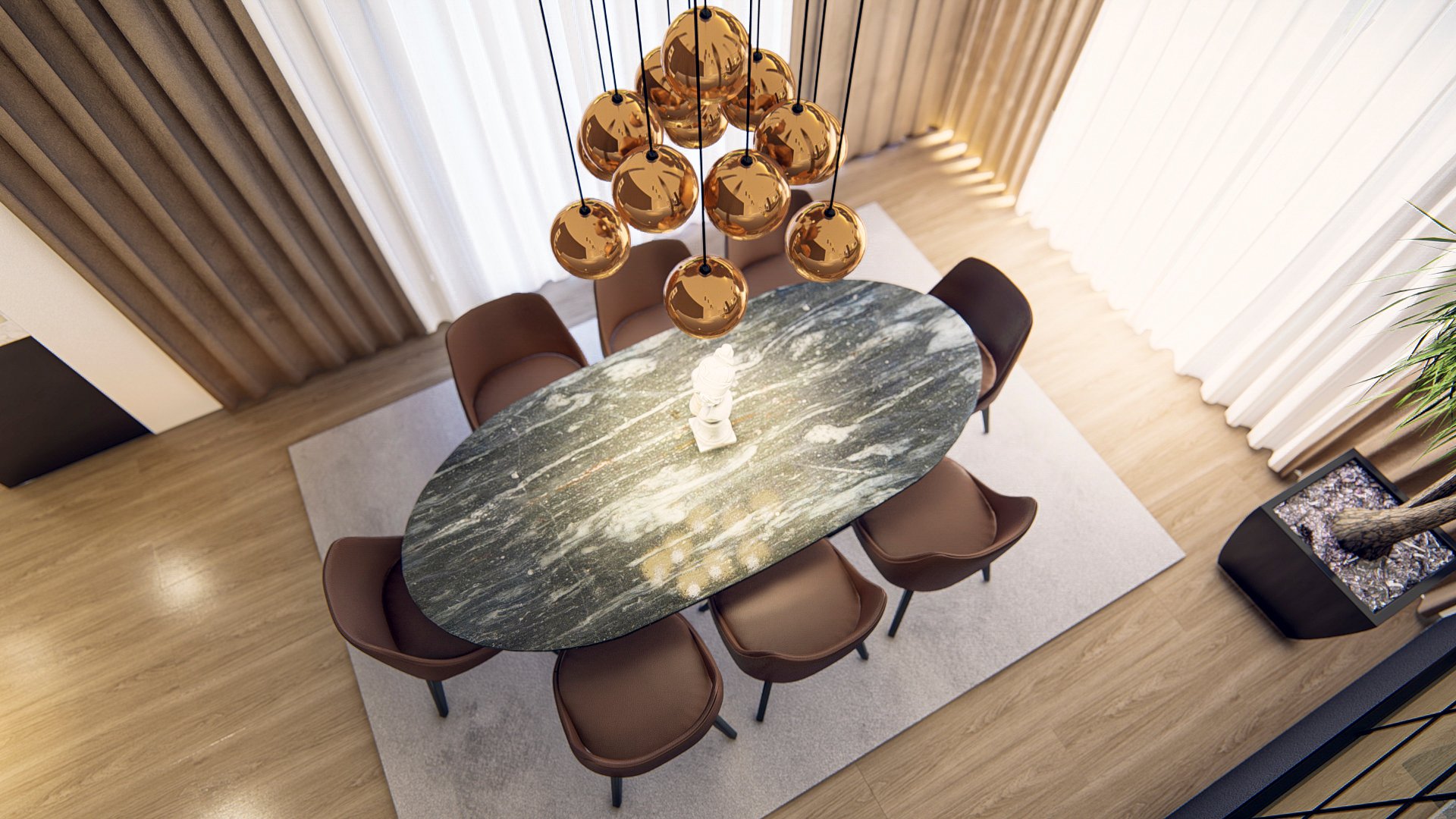 3D Classic and minimalist interior