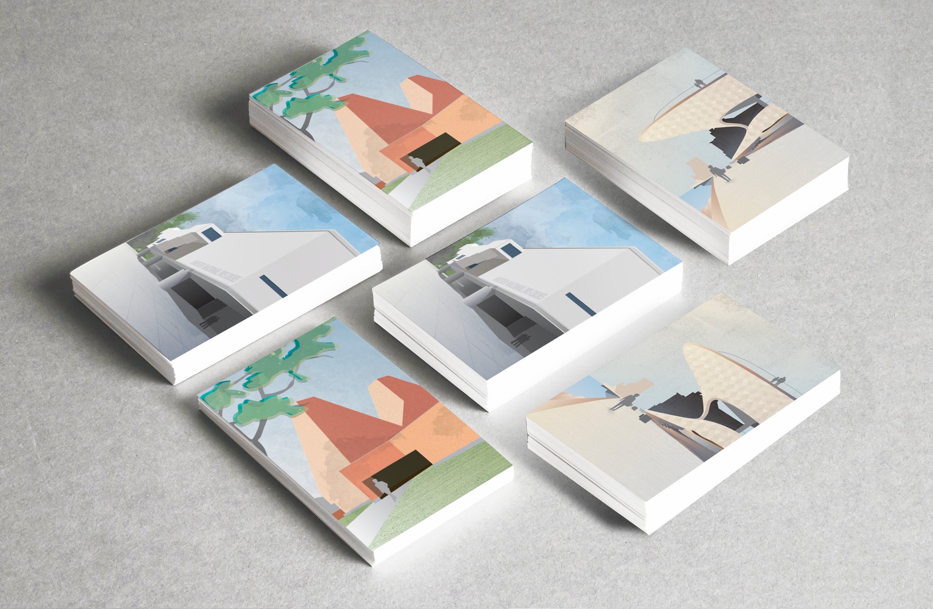 Ilustrações sobre museus de arte modernos