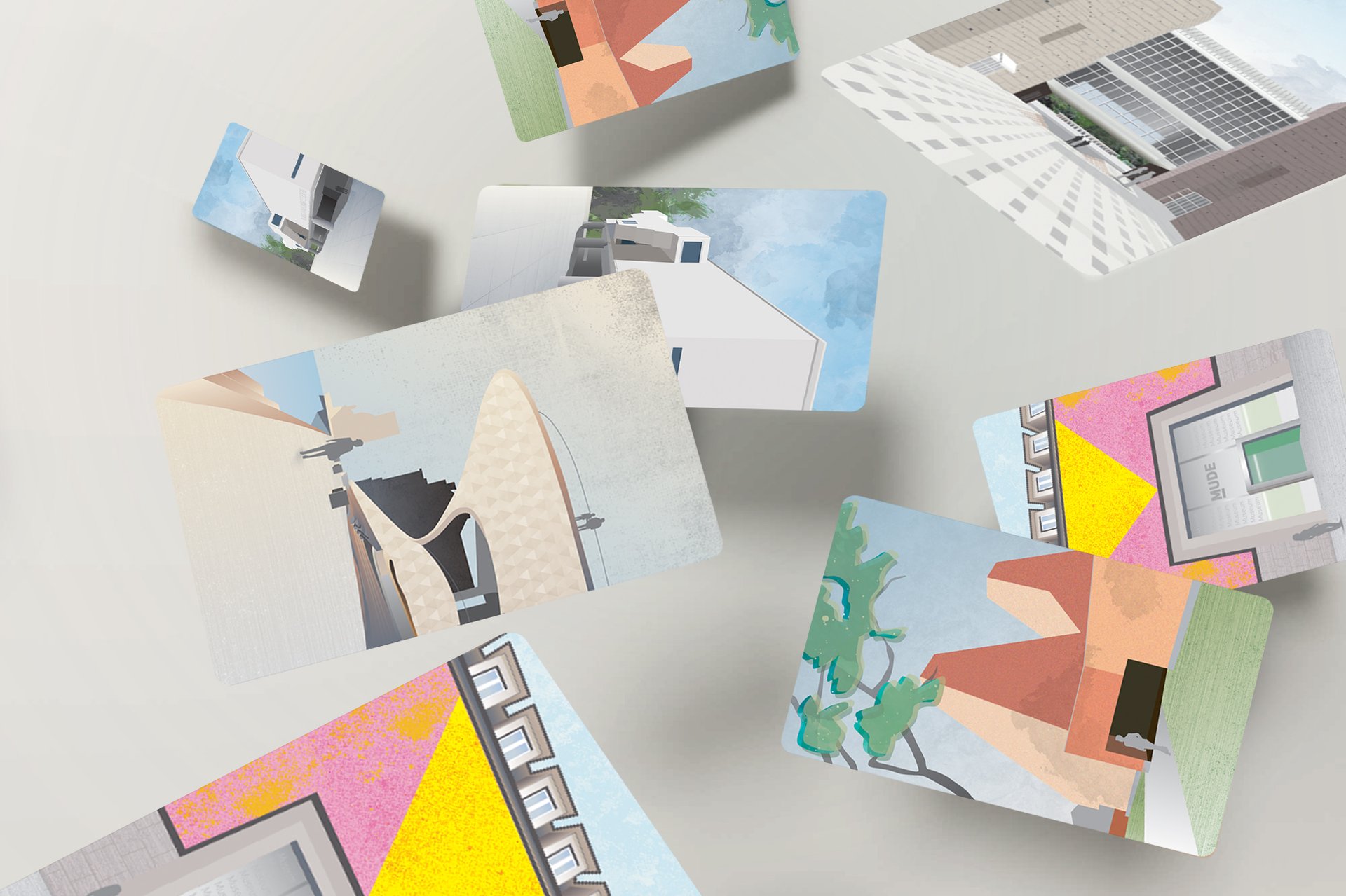 Ilustrações sobre museus de arte modernos