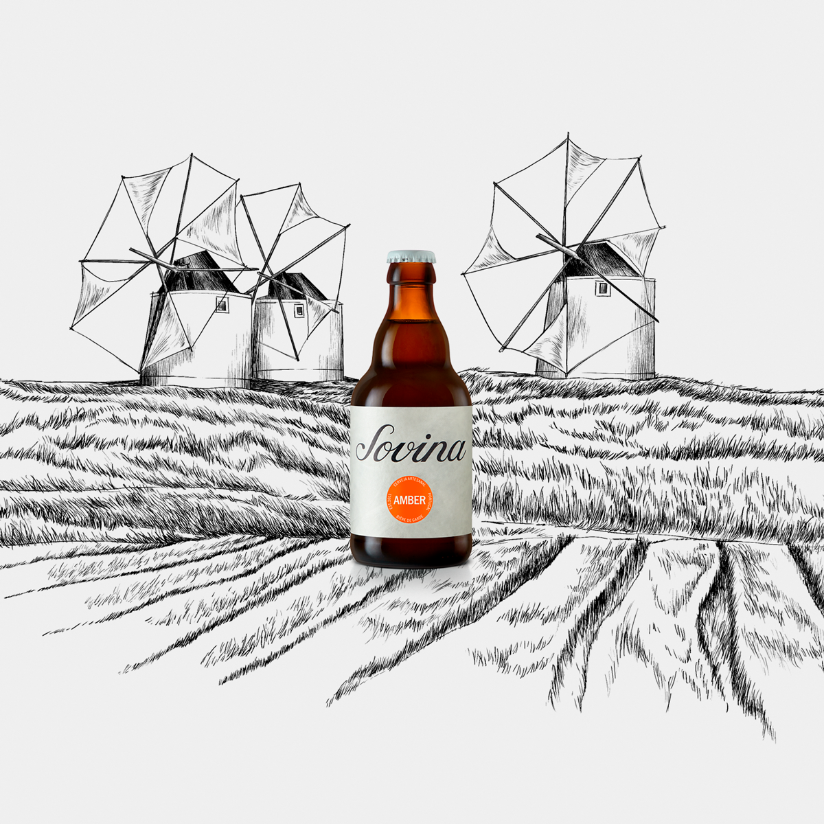 Ilustrações Cerveja Sovina . Esporão