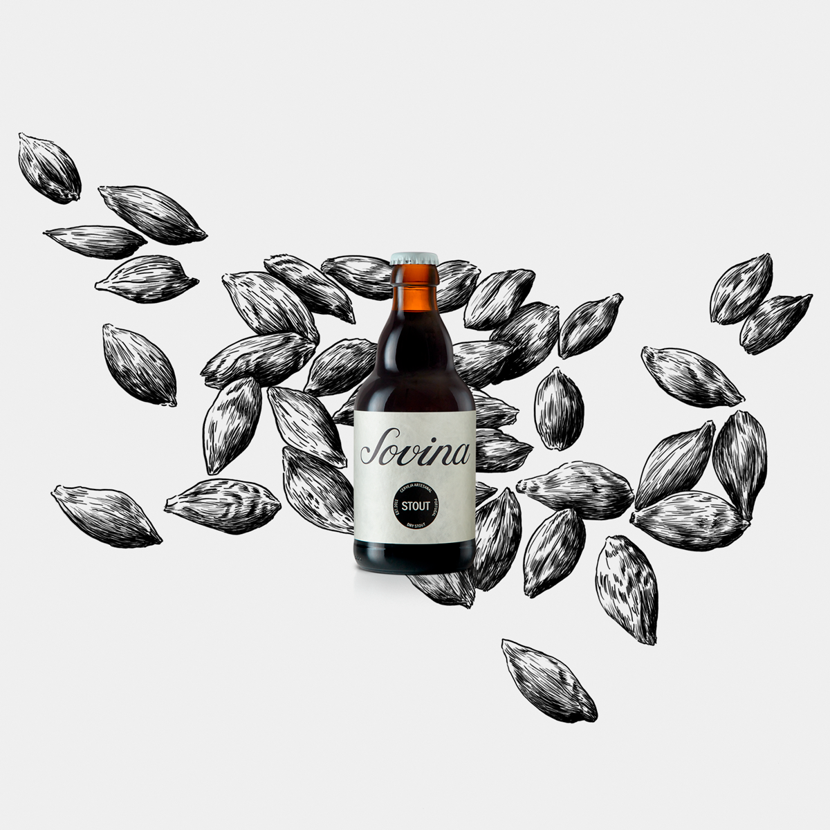 Ilustrações Cerveja Sovina . Esporão