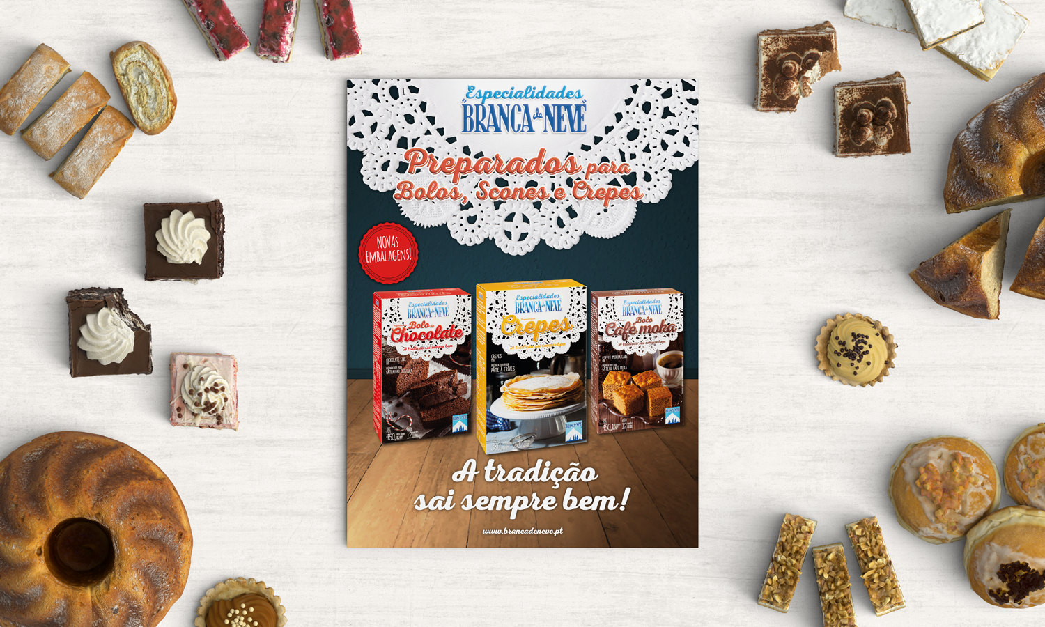 Publicidade Espiga e Branca de Neve