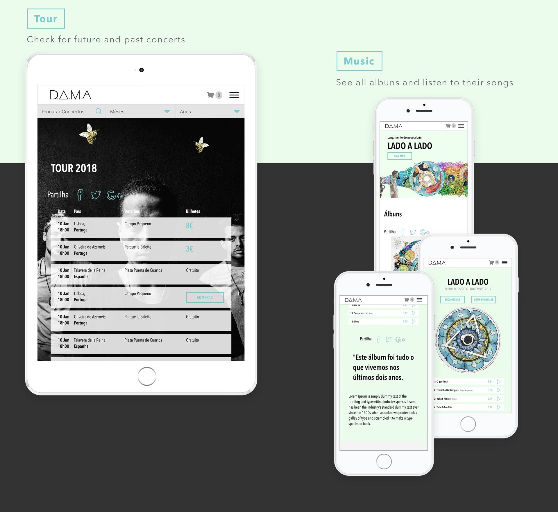 DAMA Band — Website