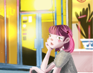 Projeto Girl in a coffee shop