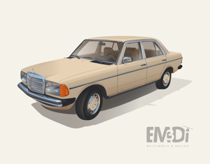Projeto Ilustração Vectorial - Mercedes Benz W123