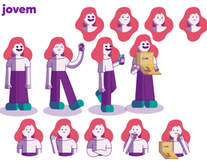 Projeto pacote de ilustrações | personagens delivery