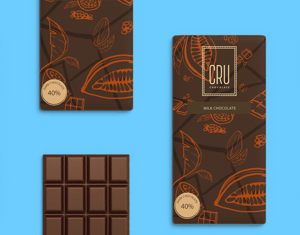 Projeto Proposta de Design package de "CRU" chocolate
