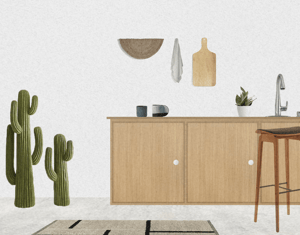 Proposal for a kitchen design close-up