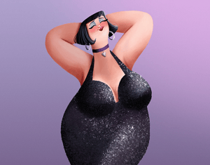 Rapariga de vestido preto