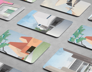 Ilustrações sobre museus de arte modernos